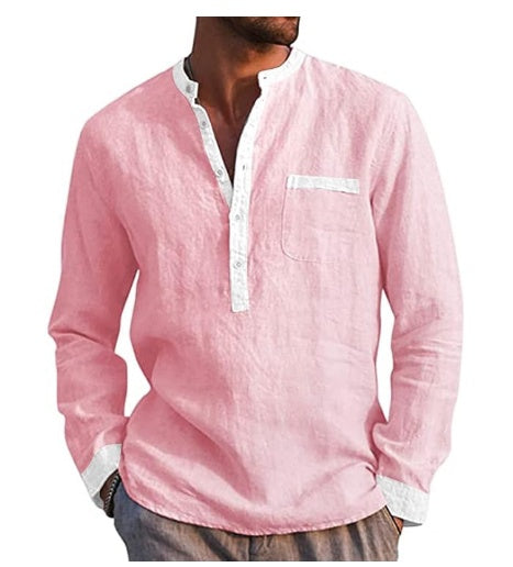 Men's Long Sleeved Henry Shirt