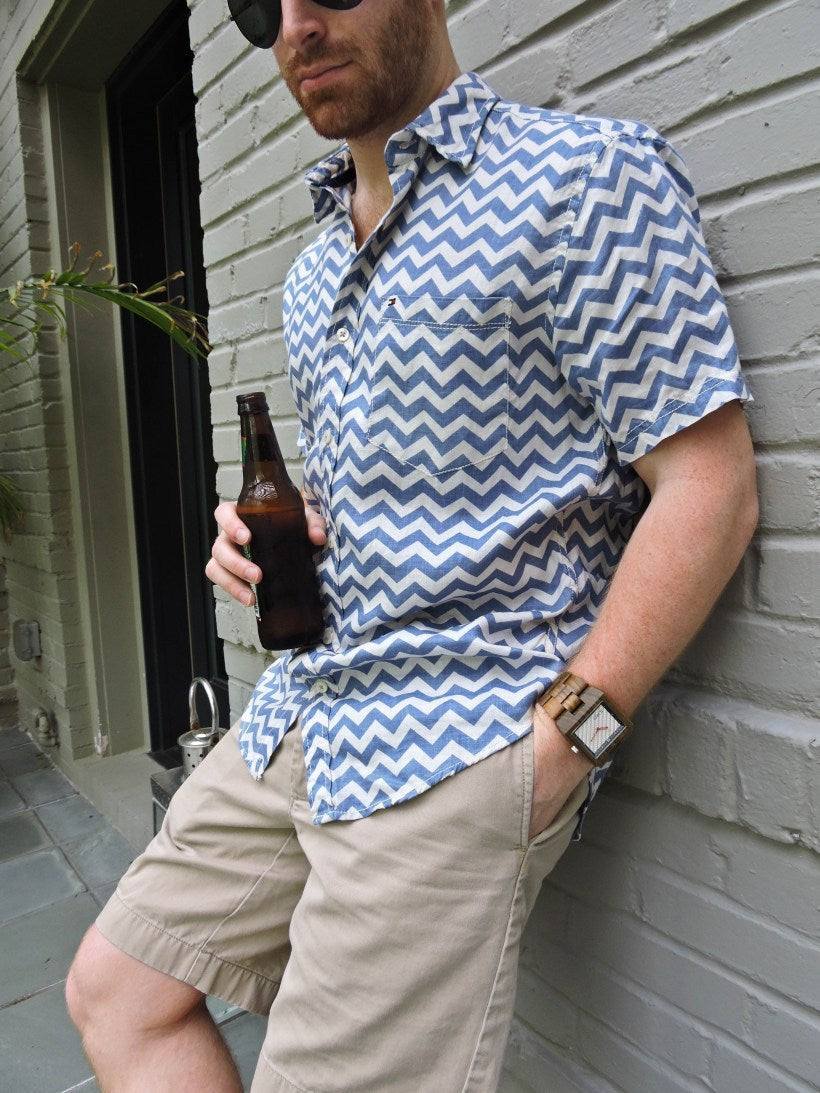 Striped Ripple Shirts Short Sleeve Shirt