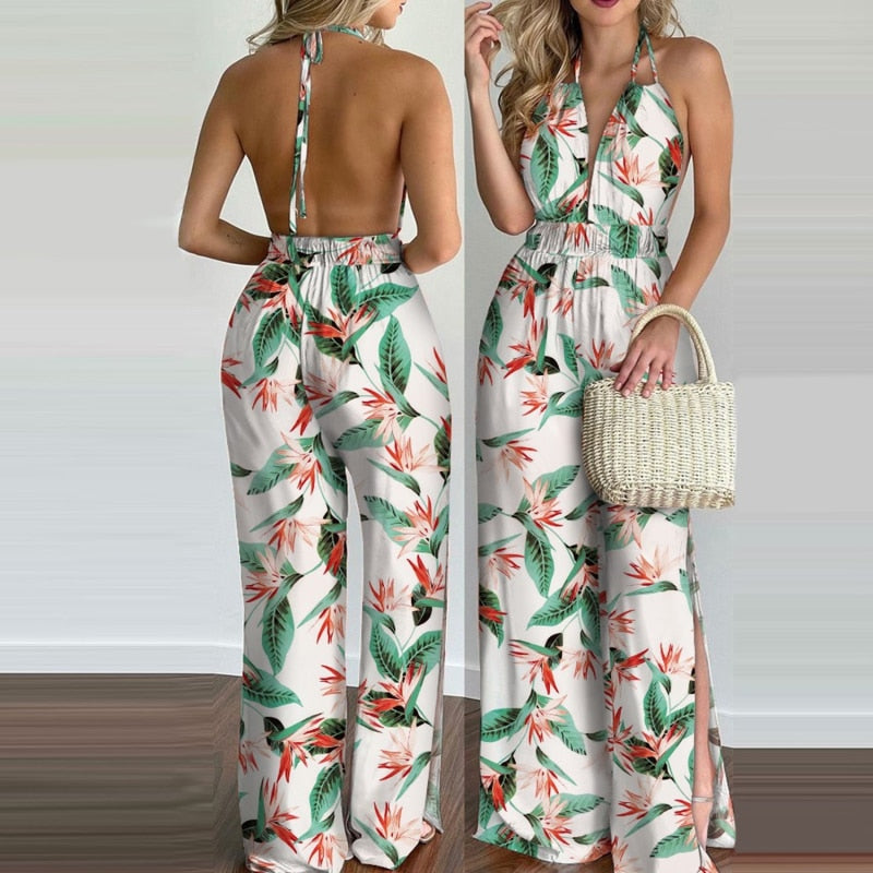 Tropical Print Jumpsuit