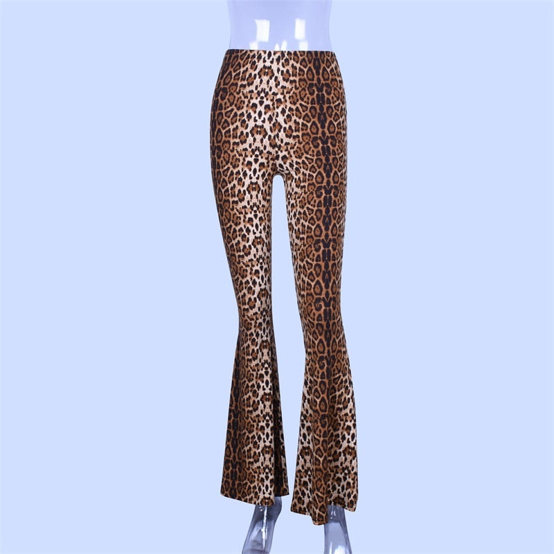 leopard print flare leggings