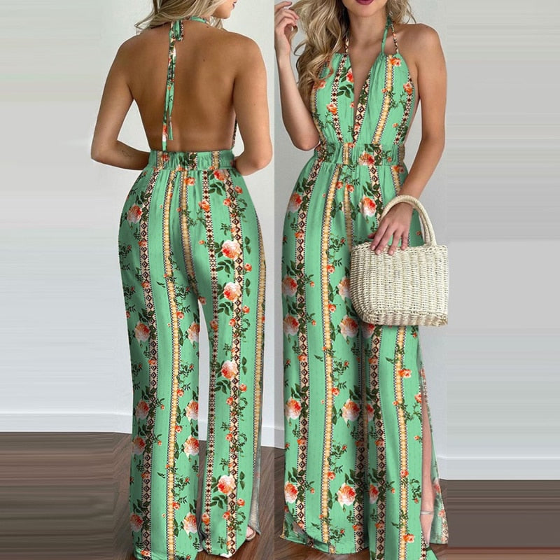 Tropical Print Jumpsuit