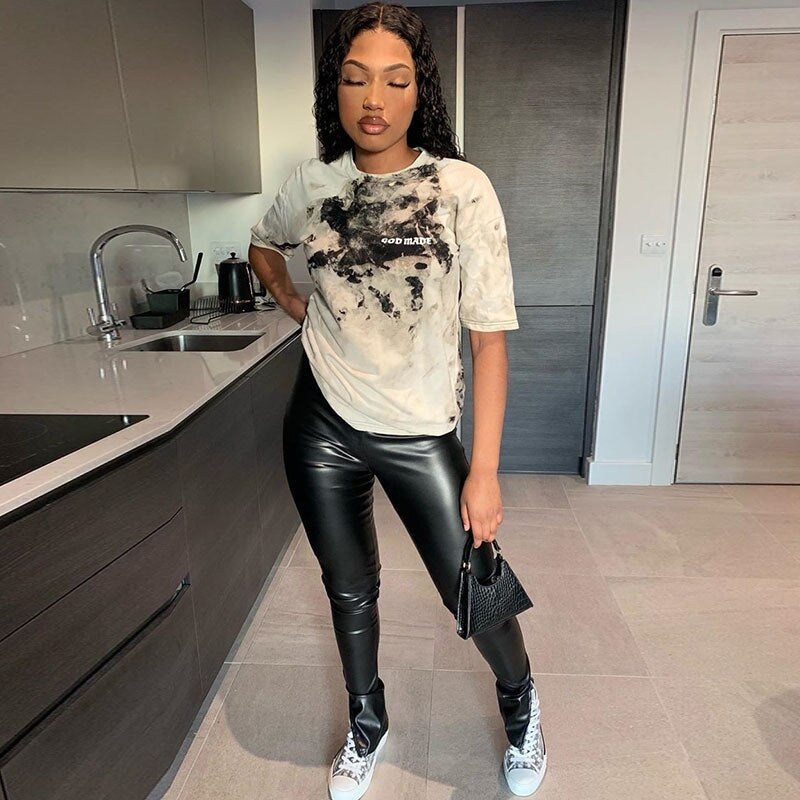 High Waist Leather Pants