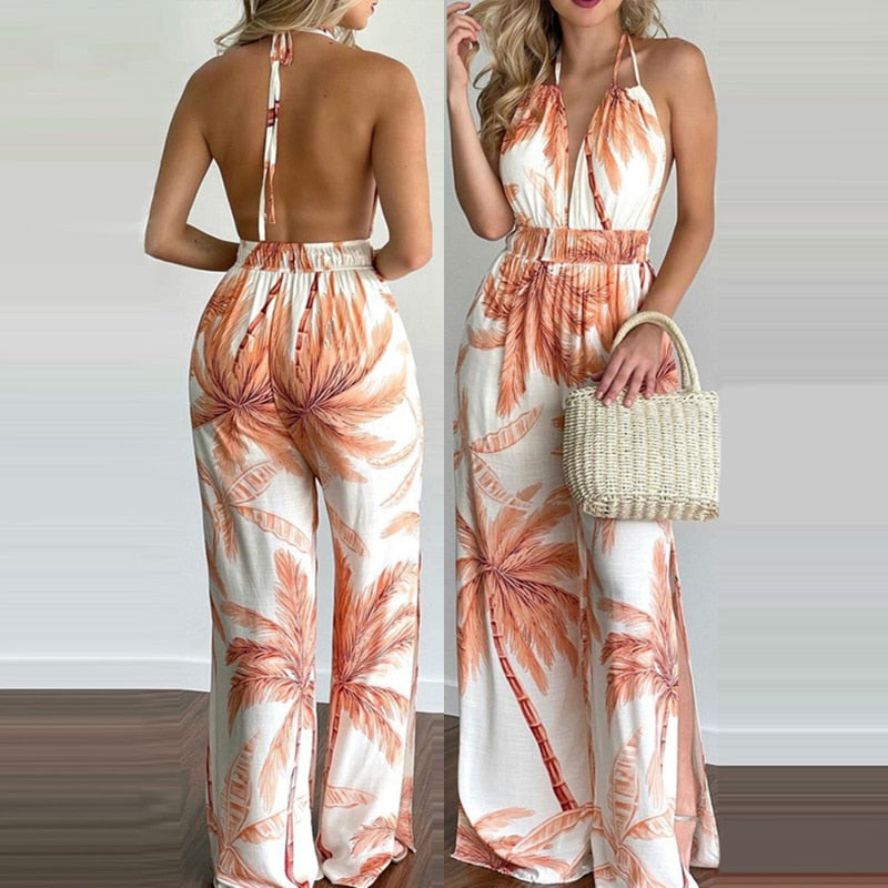 Tropical Print Jumpsuit