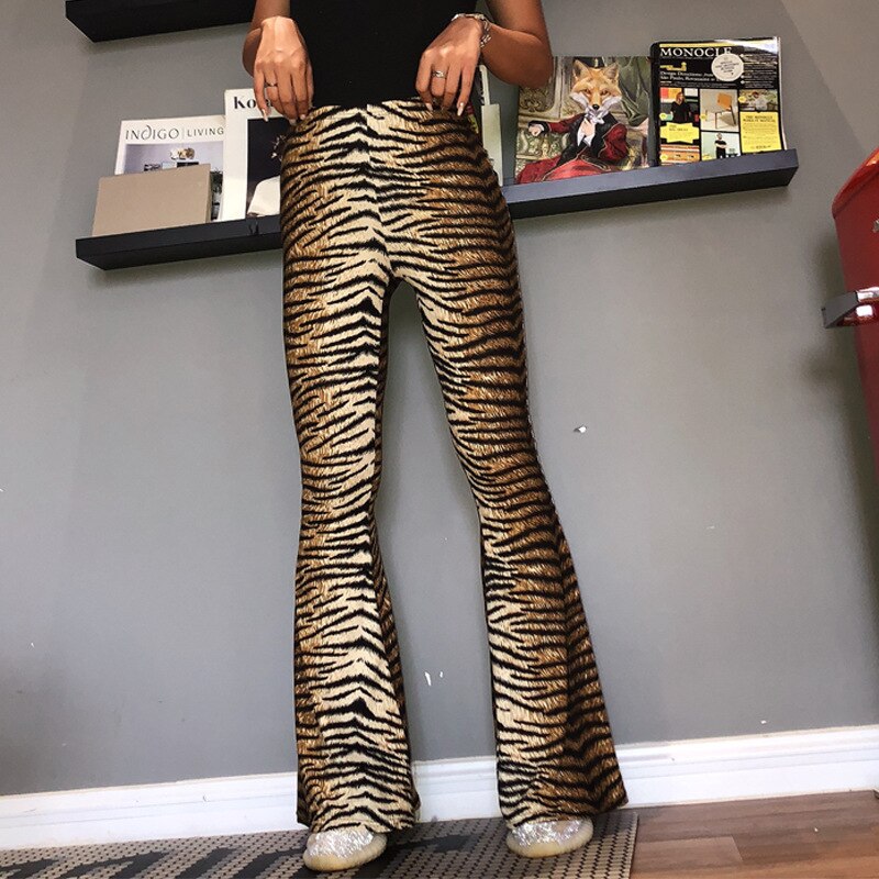 leopard print flare leggings