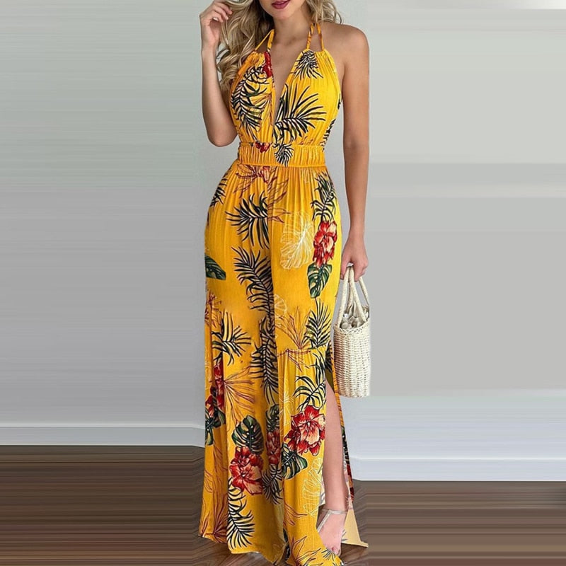 Tropical Print Jumpsuit