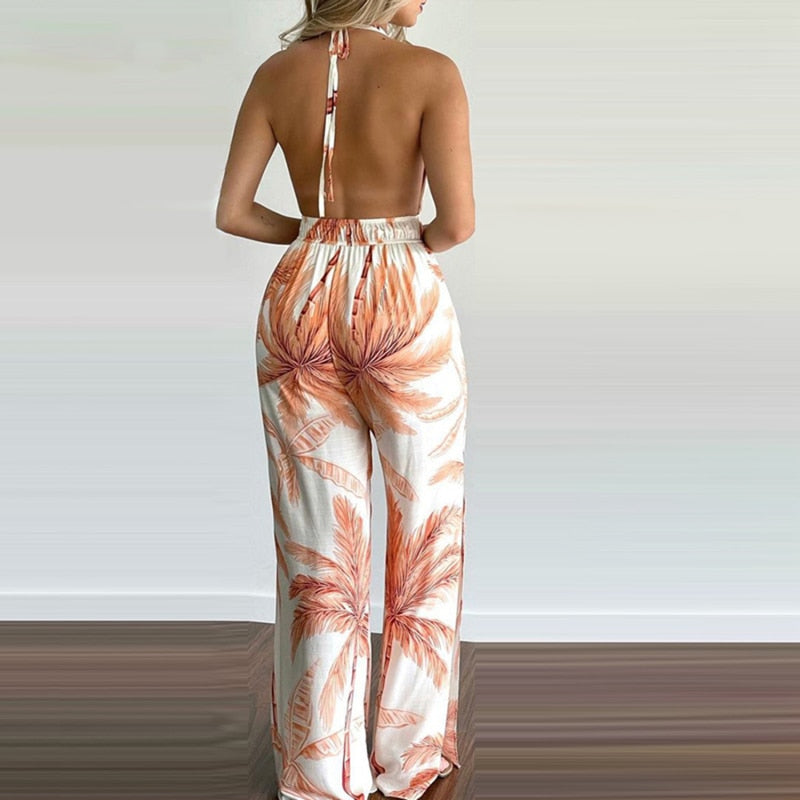 Tropical Print Jumpsuit