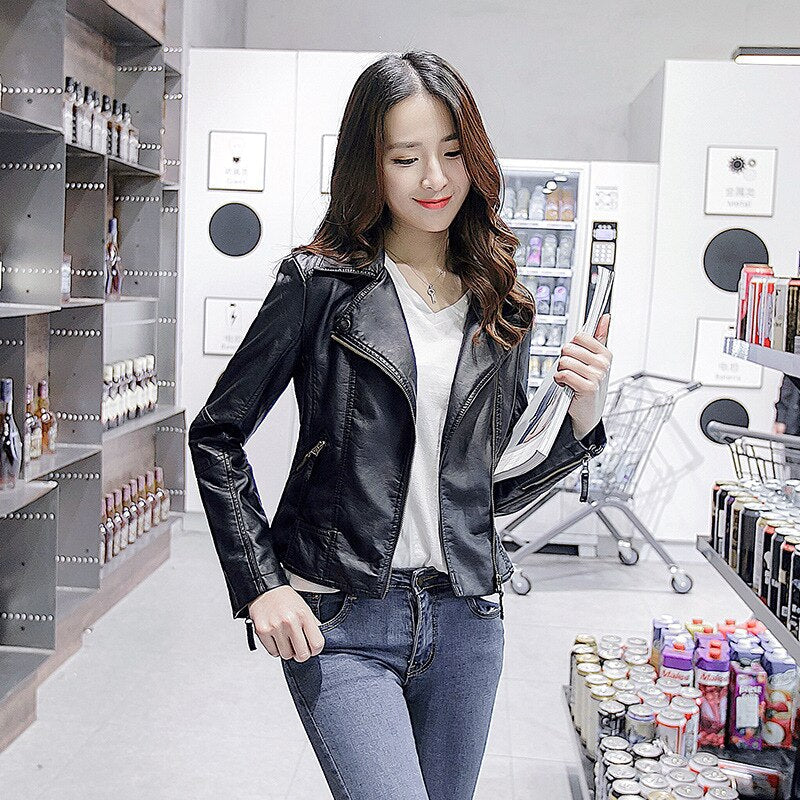 Classic PU Faux Leather Jacket