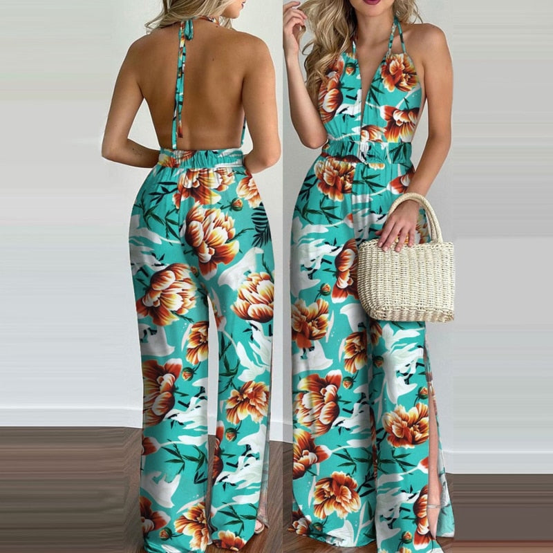 Tropical Print Jumpsuit