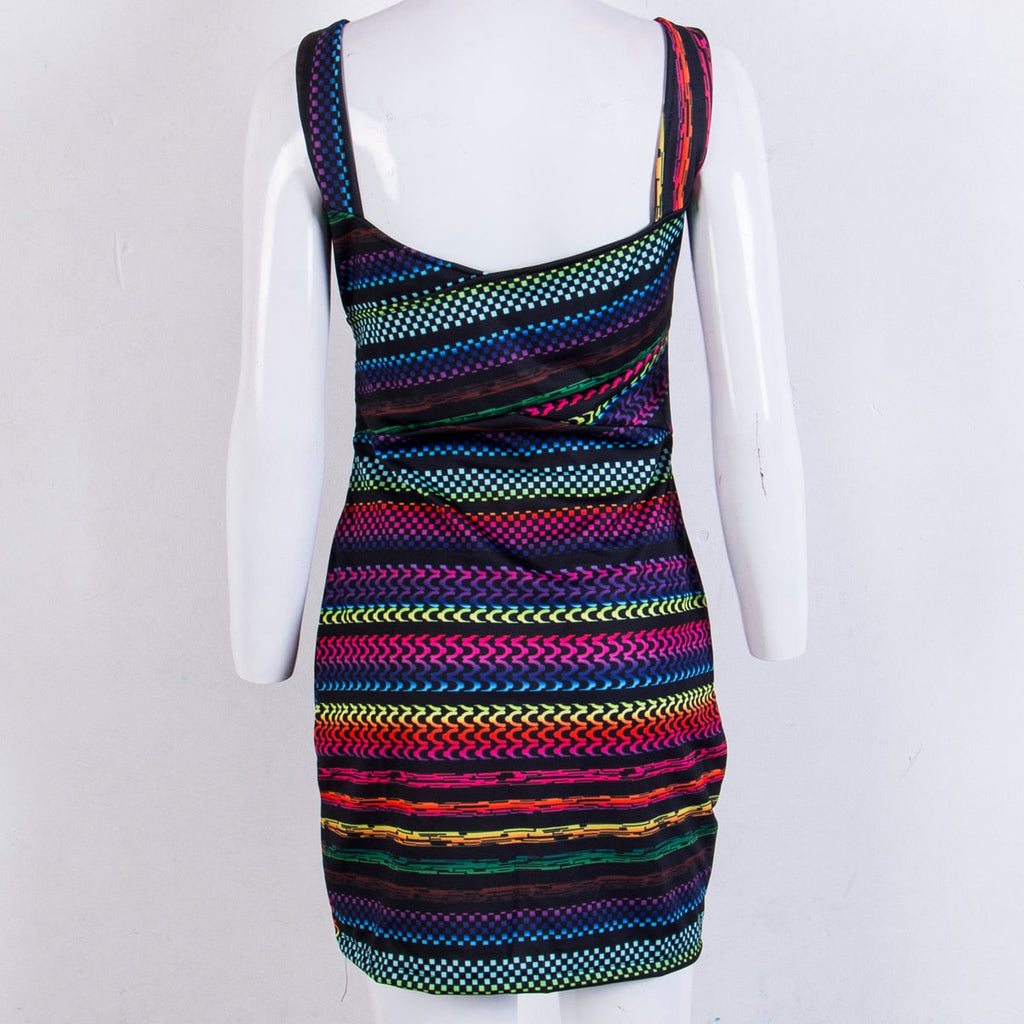 Strips Short Mini Dress