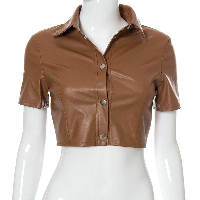 Summer Pu Faux Leather Button