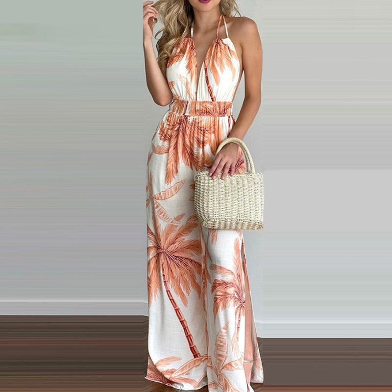 Tropical Print Jumpsuit