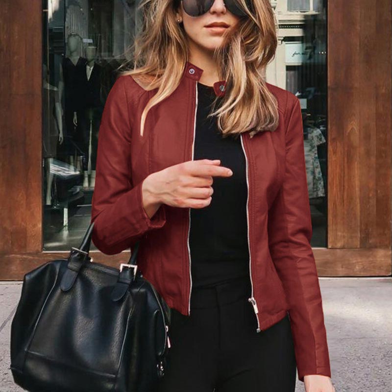 Jacket Short Faux Leather Suit