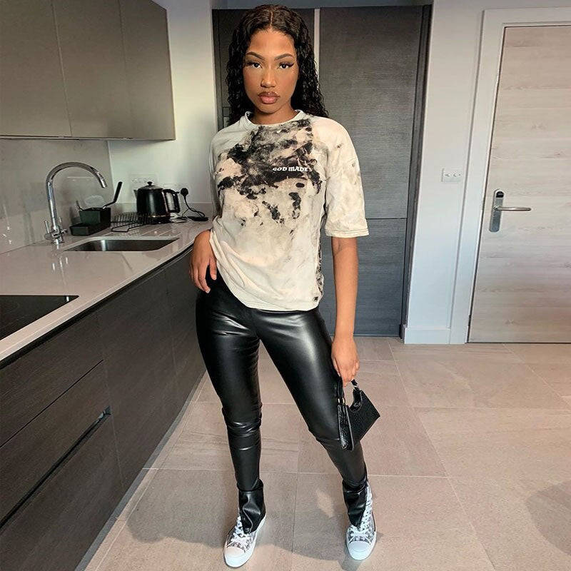 High Waist Leather Pants