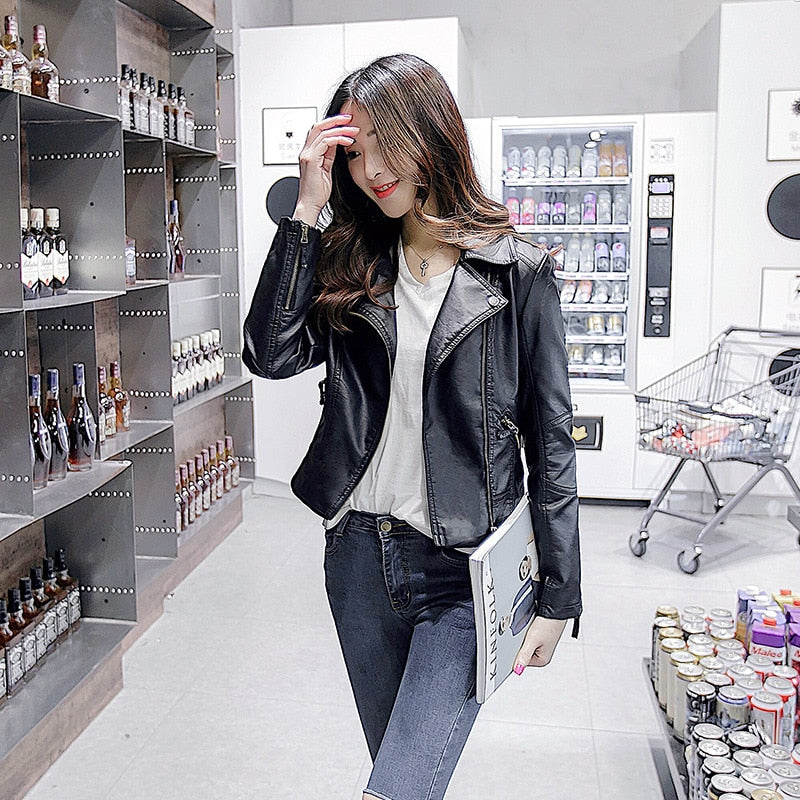 Classic PU Faux Leather Jacket