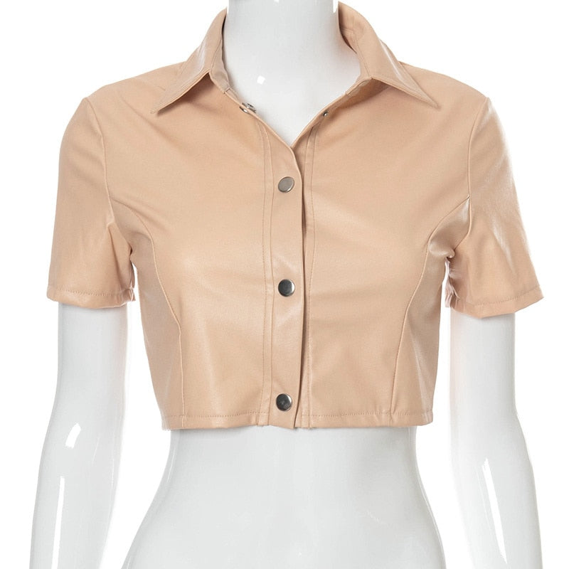 Summer Pu Faux Leather Button