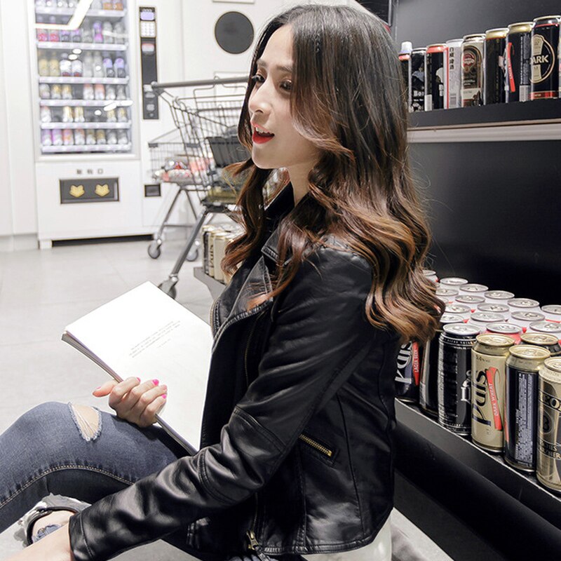Classic PU Faux Leather Jacket