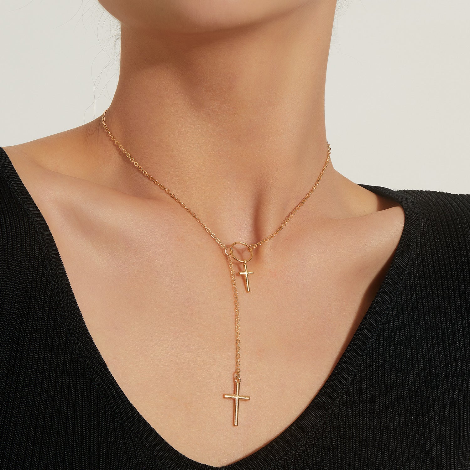 Double-layer Cross Necklace