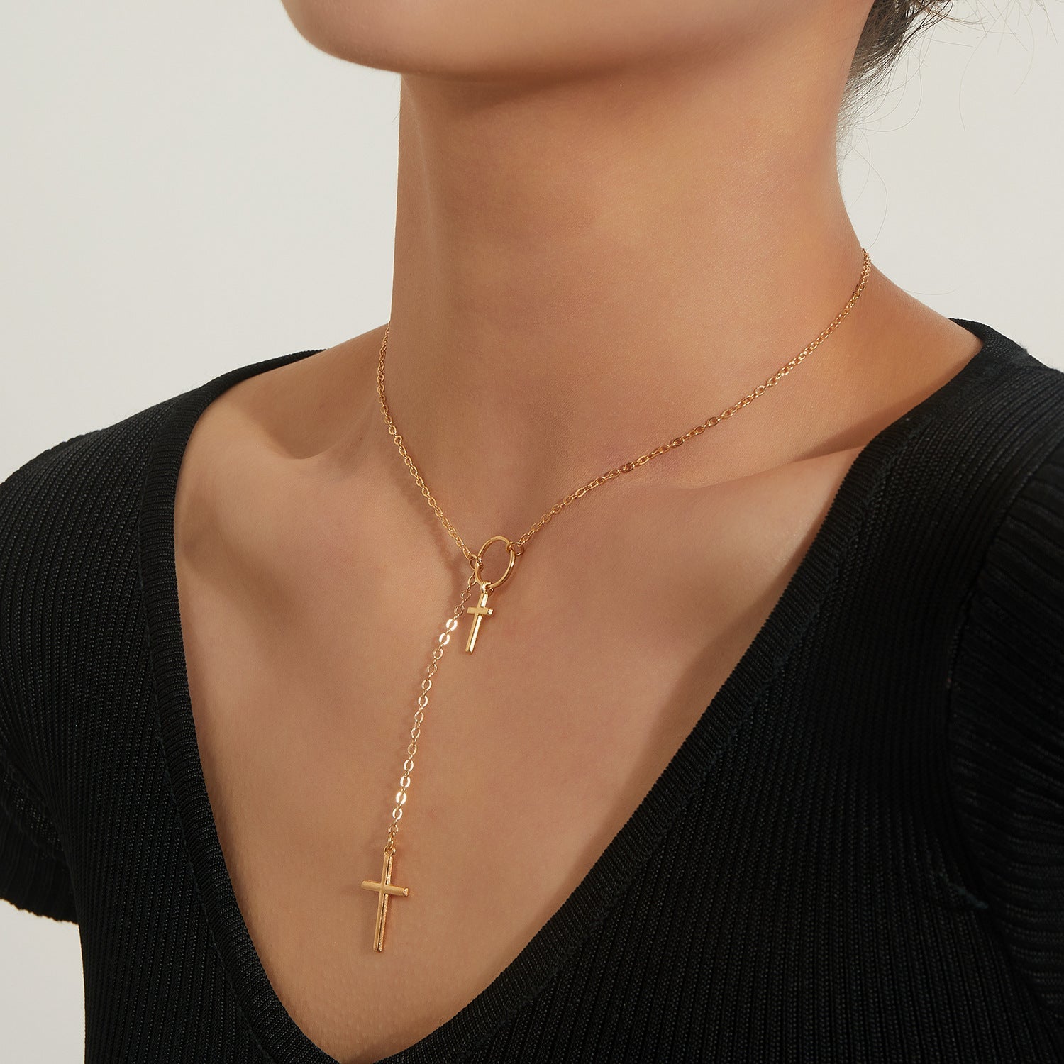 Double-layer Cross Necklace