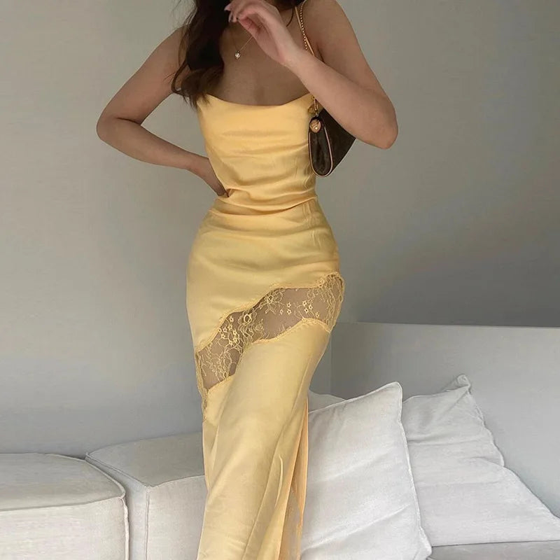 Spaghetti Strap Satin Party Dress