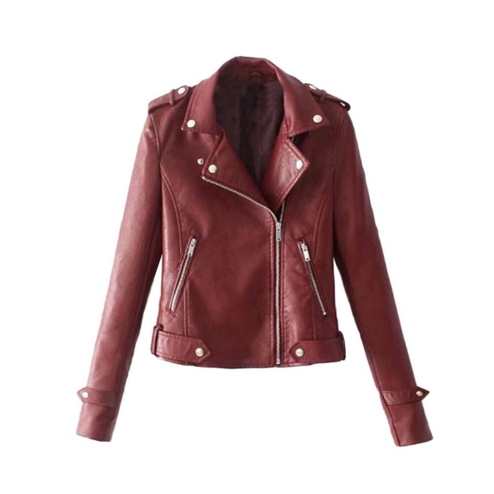 Slim Cool Sweet PU leather jacket