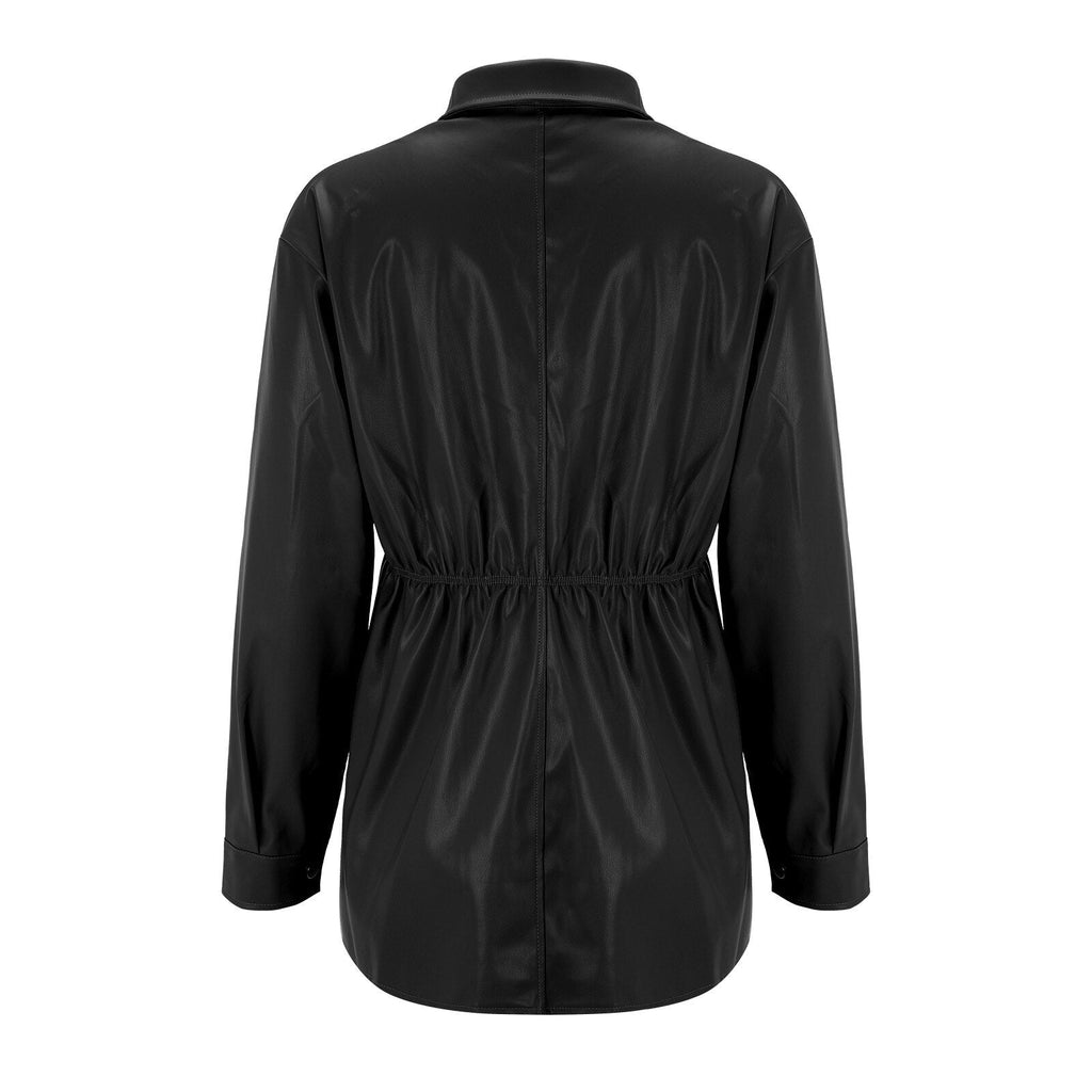 Lapel Button Up Blazer Biker