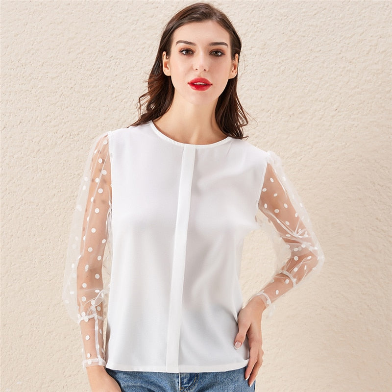 Beaded Sheer Mesh Top