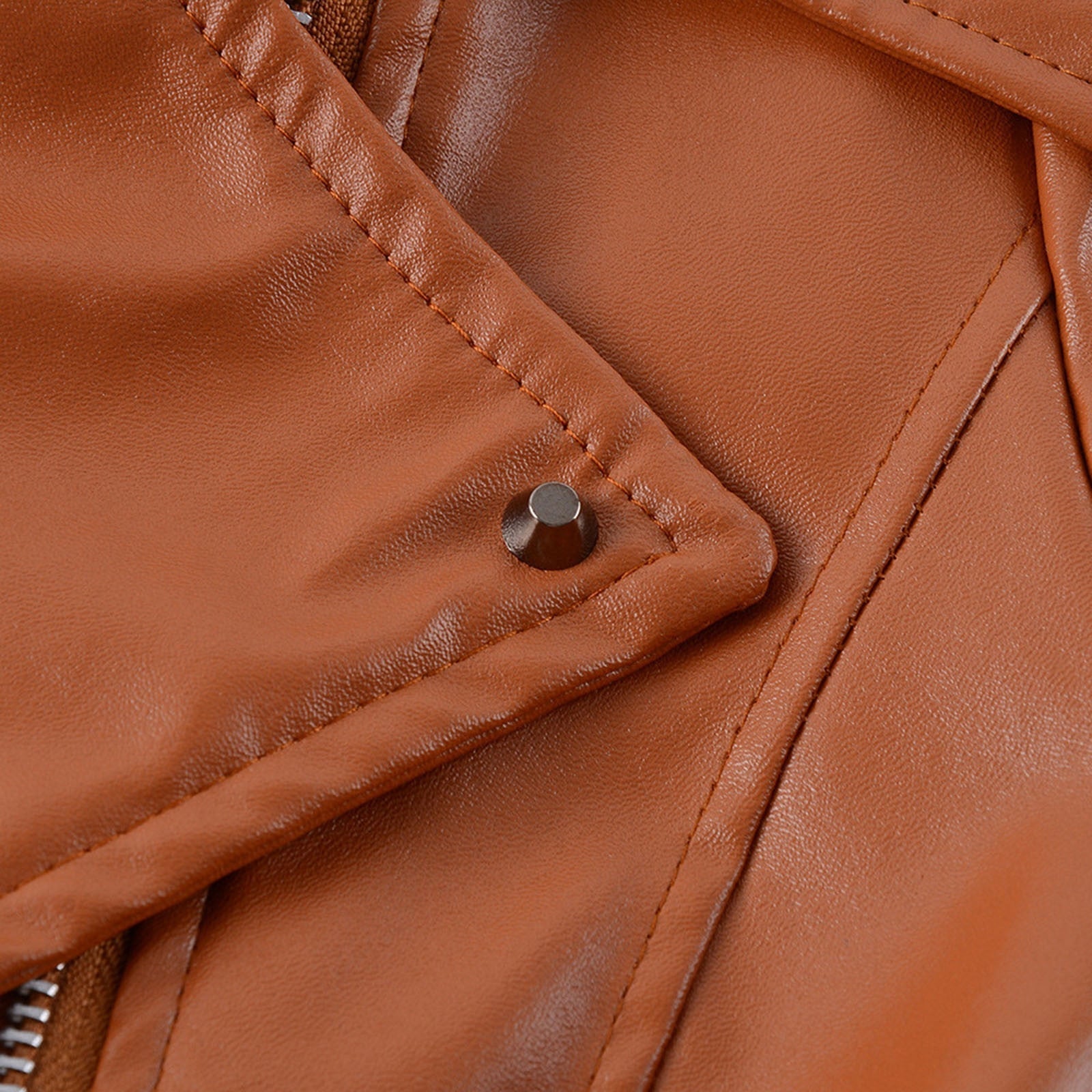 Lapel Motor Jacket Coat Zip Biker