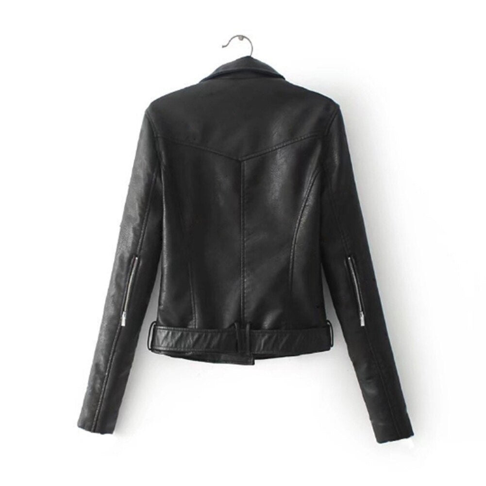 Slim Cool Sweet PU leather jacket