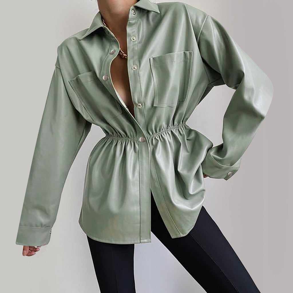 Lapel Button Up Blazer Biker