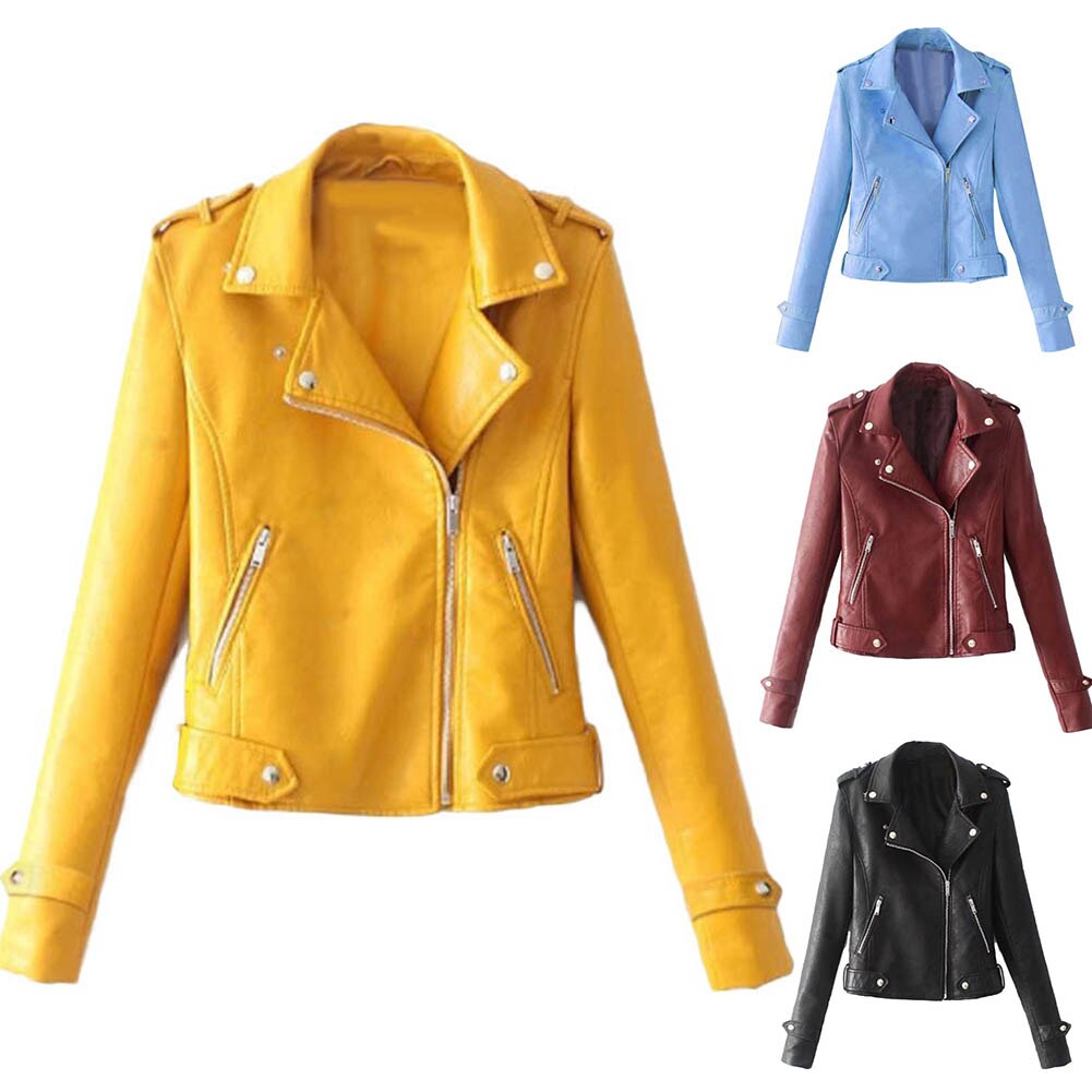 Slim Cool Sweet PU leather jacket