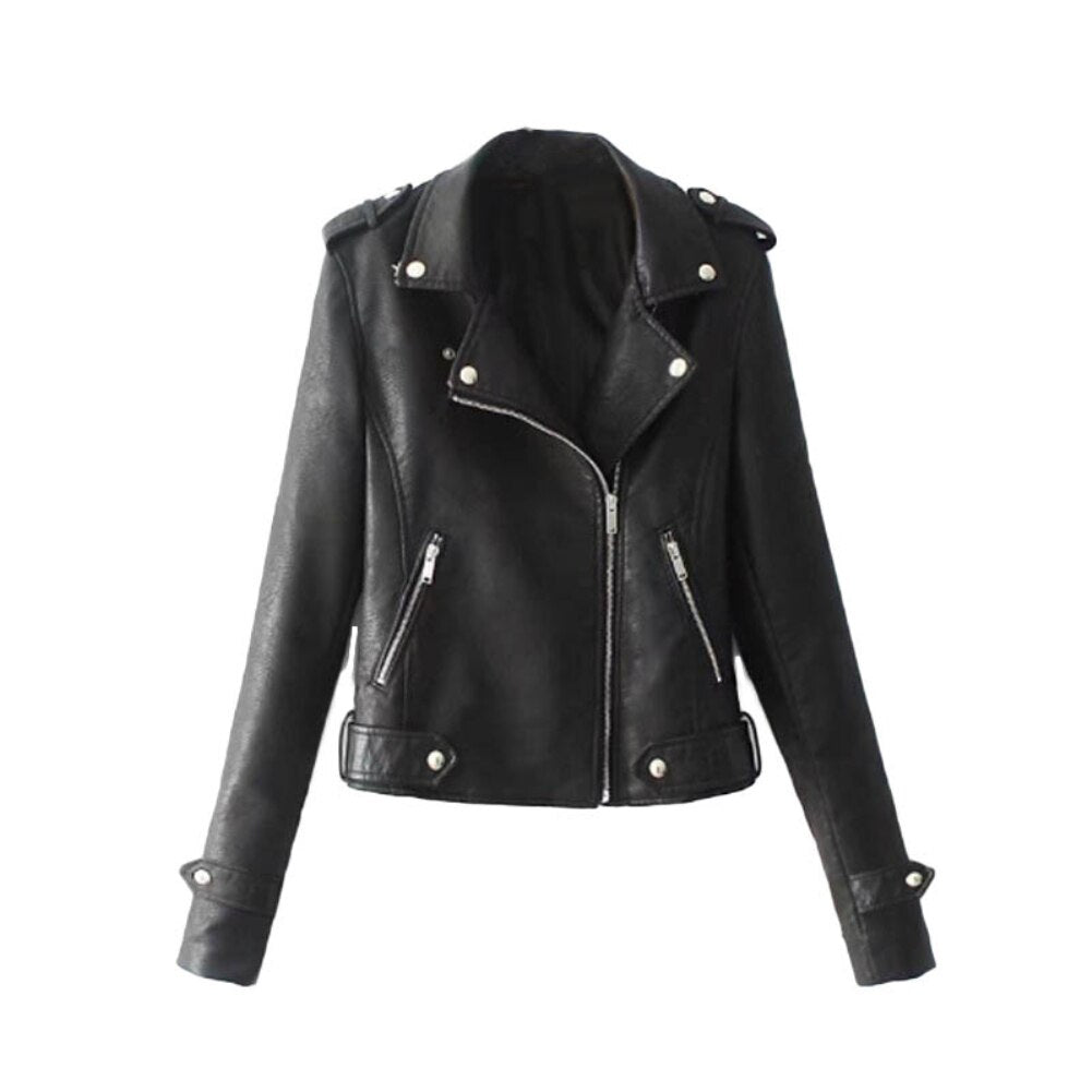 Slim Cool Sweet PU leather jacket