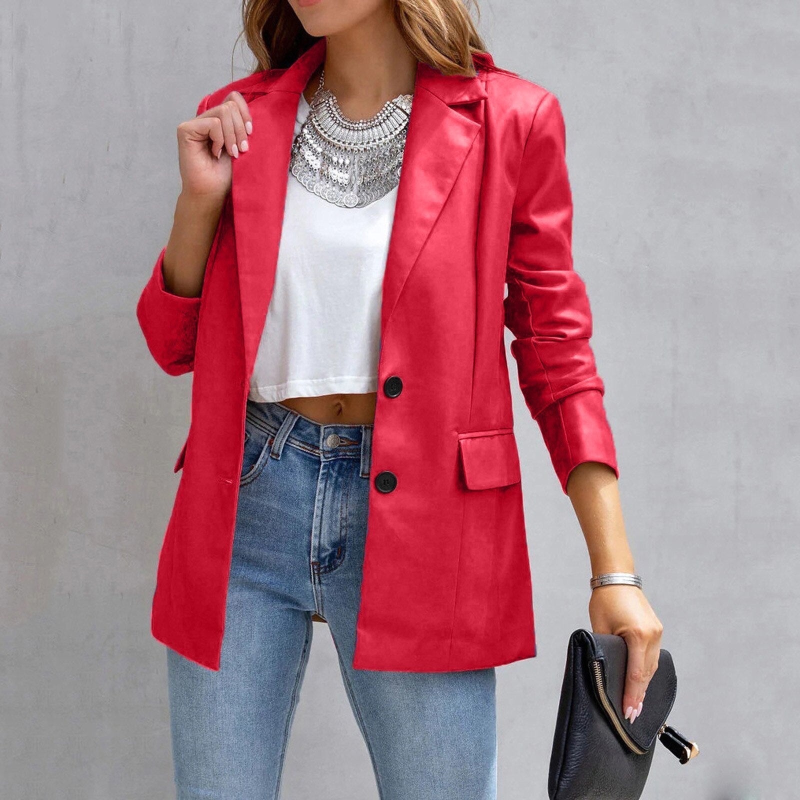 Faux Leather Biker Jacket