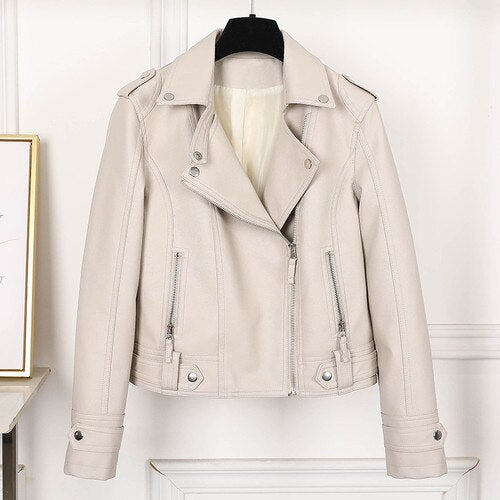 Slim Cool Sweet PU leather jacket