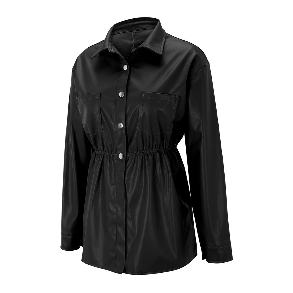 Lapel Button Up Blazer Biker