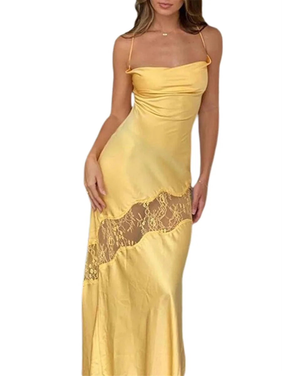 Spaghetti Strap Satin Party Dress