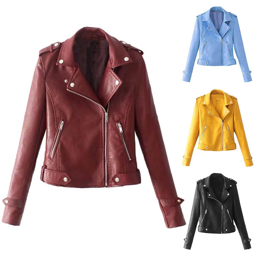 Slim Cool Sweet PU leather jacket