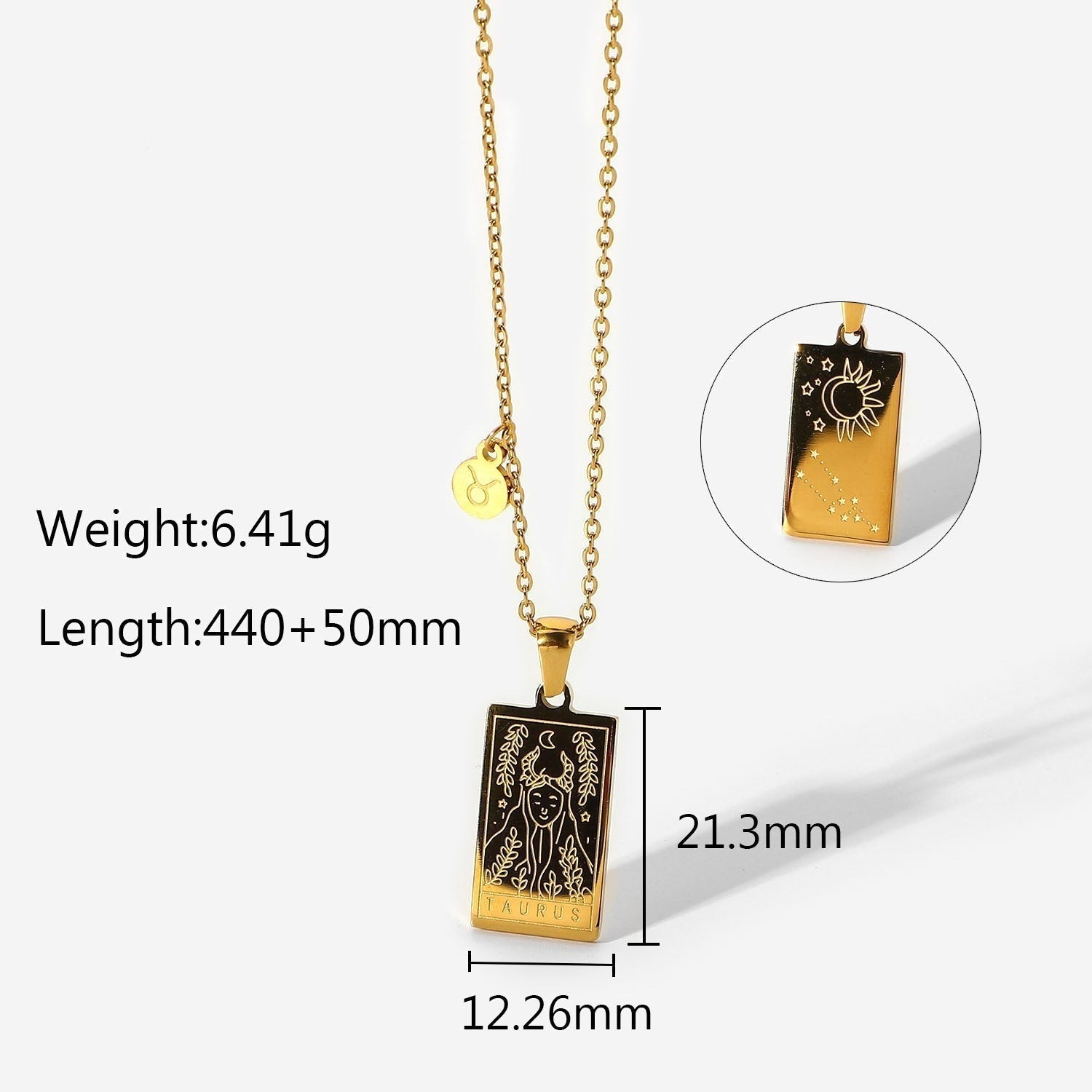 Taurus Zodiac Pendant Necklace